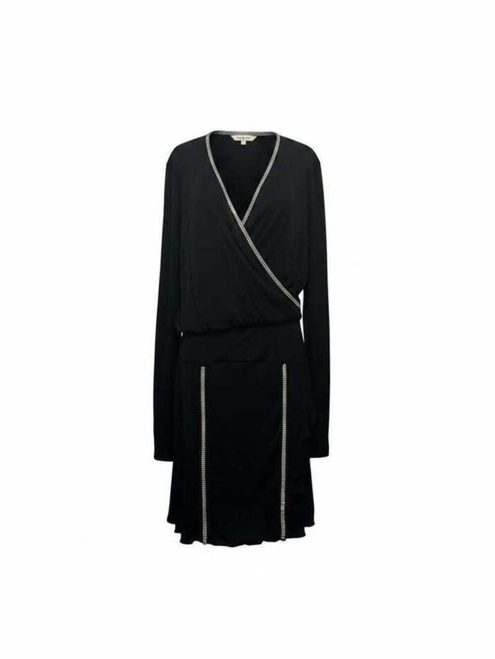 Black Rhinestone Wrap Dress